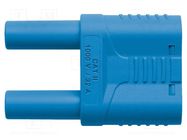 Connector: 4mm banana; stackable safety shunt; 32A; 1kVAC; blue 