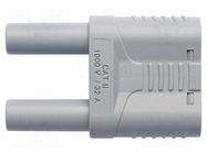 Connector: 4mm banana; stackable safety shunt; 32A; 1kVAC; grey 