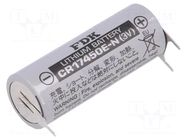 Battery: lithium; 4/5A,CR8L; 3V; 2600mAh; non-rechargeable FDK