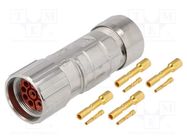 Connector: M23; plug; PIN: 8(4+4); female; crimped; for cable; IP68 LAPP