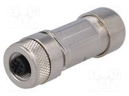 Connector: M12; plug; PIN: 4; female; D code-Ethernet; for cable LUMBERG AUTOMATION