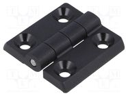 Hinge; Width: 40mm; polyamide; black; H: 40mm; Holes no: 4 RST ROZTOCZE