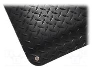 Floor mat; ESD; L: 0.9m; W: 0.6m; Thk: 14mm; PVC,vinyl; black; <10MΩ COBA EUROPE