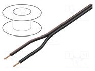 Wire: loudspeaker cable; 2x1mm2; stranded; OFC; black; unshielded TASKER