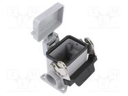 Enclosure: for HDC connectors; C-TYPE; size 44.27; Gland holes: 1 ILME