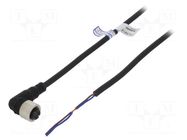 Cable: for sensors/automation; M12; PIN: 2; angled; 2m; plug; CL AUTONICS