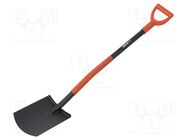 Spade; L: 1200mm; straight; W: 195mm; Handle mat: metal YATO