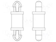 PCB distance; polyamide 66; L: 6.4mm; latch/latch; natural; 8G808 DREMEC