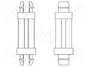 PCB distance; polyamide 66; L: 4.8mm; latch/latch; black; UL94V-2 DREMEC