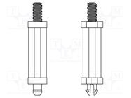 PCB distance; polyamide 66; L: 12mm; screwed rod,snap fastener DREMEC