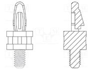 PCB distance; polyamide 66; L: 19.1mm; screwed rod,snap fastener DREMEC