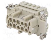 Connector: HDC; contact insert; female; DE; PIN: 10; 10+PE; crimped DEGSON ELECTRONICS