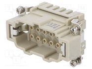 Connector: HDC; contact insert; male; DE; PIN: 10; 10+PE; size D10B DEGSON ELECTRONICS