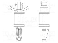 PCB distance; polyamide 66; L: 4.8mm; latch/latch; natural DREMEC