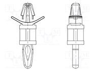 PCB distance; polyamide; L: 6.4mm; snap fastener; natural DREMEC