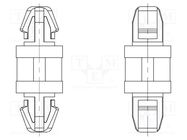 PCB distance; polyamide 66; L: 6mm; latch/latch; natural; UL94V-2 DREMEC