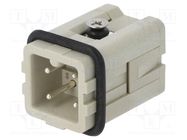 Connector: HDC; contact insert; male; DA; PIN: 4; 3+PE; size D3A DEGSON ELECTRONICS