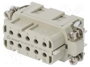 Connector: HDC; contact insert; female; DA; PIN: 10; 10+PE; crimped DEGSON ELECTRONICS