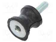 Vibration damper; M6; Ø: 20mm; rubber; L: 19mm; Thread len: 18mm ELESA+GANTER