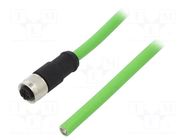 Connector: M12; plug; female; STX; PIN: 4; straight; D code-Ethernet TELEGÄRTNER