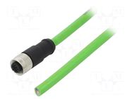 Connector: M12; plug; female; STX; PIN: 4; straight; D code-Ethernet TELEGÄRTNER