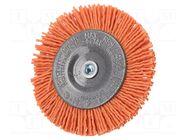 Wheel brush; 75mm; hexagonal; 1/4"; wire; Plating: polyamide WOLFCRAFT