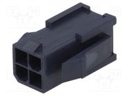 Connector: wire-wire; plug; male; Mini-Fit Jr; 4.2mm; PIN: 4; black MOLEX