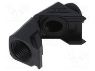 Connector; angular; PG9; PG9; IP68; polyamide; black; Snap Elbow HUMMEL