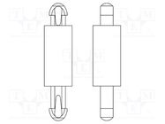 PCB distance; polyamide 66; L: 2mm; latch/latch; natural; UL94V-2 DREMEC