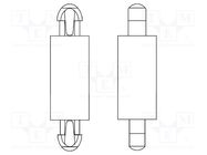 PCB distance; polyamide 66; L: 1.6mm; latch/latch; natural DREMEC