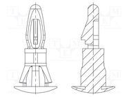 Assembly stud; polyamide 66; L: 4.8mm; latch/latch; black; UL94V-2 DREMEC