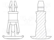 Assembly stud; polyamide 66; L: 7.9mm; latch/latch; natural DREMEC