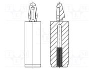 PCB distance; polyamide 66; L: 15mm; screwed fole,snap fastener DREMEC