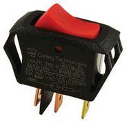 SWITCH, ROCKER, SPST, 16A, 250V, RED