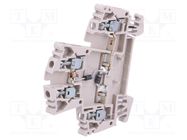 Splice terminal: rail; 2.5mm2; ways: 1; terminals: 4; beige; TS35 