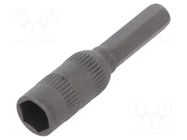 Screwdriver bit; 6-angles socket; Socket size: 4mm; HEX 5mm WIHA