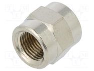 Muff; threaded,straight; nickel plated brass; max.300°C PNEUMAT