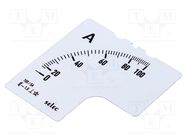 Scale; for analogue ammeter; I AC: 0÷300A; 90°; SCL-AM-I-2 SELEC