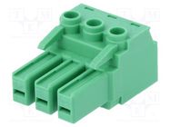 Pluggable terminal block; 7.62mm; ways: 3; straight; plug; female PHOENIX CONTACT