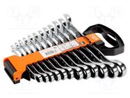 Wrenches set; combination spanner,with ratchet; 12pcs. 