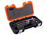 Wrenches set; combination spanner,with ratchet; 10mm,13mm,19mm 