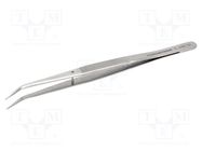 Tweezers; 155mm; Blades: curved,narrowed; Blade tip shape: sharp 