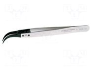 Tweezers; 130mm; Blades: curved,narrowed; Blade tip shape: sharp LINDSTRÖM