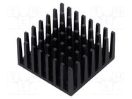 Heatsink: extruded; grilled; BGA; black; L: 27.9mm; W: 27.9mm; 658 