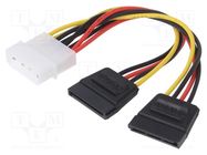 Cable: mains SATA; Molex male,SATA L-Type plug x2; 0.2m QOLTEC