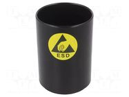 Pen holder; ESD; H: 115mm; Ø: 75mm; black STATICTEC