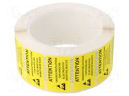 Self-adhesive label; ESD; 25x45mm; 1000pcs; reel; black,yellow STATICTEC
