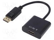 Adapter; DisplayPort plug,HDMI socket; 0.15m; black AKYGA