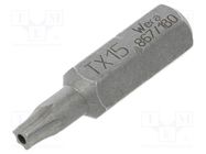 Screwdriver bit; Torx® with protection; T15H; Overall len: 25mm 