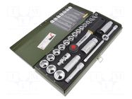 Wrench-set; 6-angles,socket spanner; 3/8"; 24pcs. PROXXON